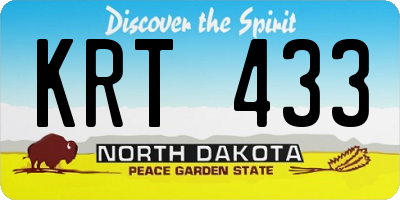 ND license plate KRT433