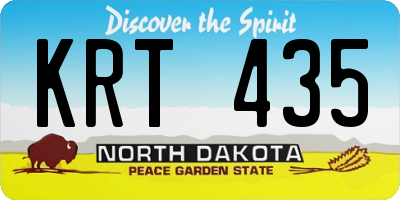 ND license plate KRT435