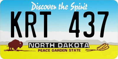 ND license plate KRT437