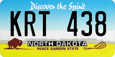 ND license plate KRT438