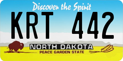 ND license plate KRT442