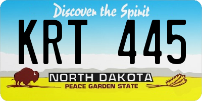 ND license plate KRT445
