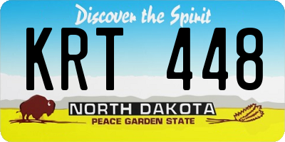 ND license plate KRT448