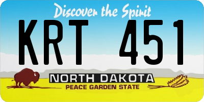ND license plate KRT451
