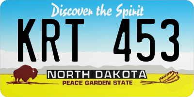 ND license plate KRT453