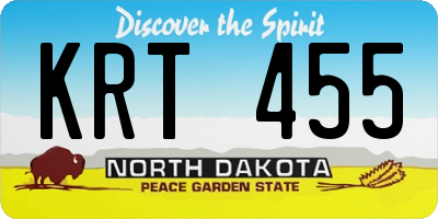 ND license plate KRT455