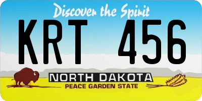 ND license plate KRT456