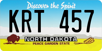ND license plate KRT457