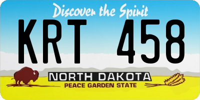 ND license plate KRT458