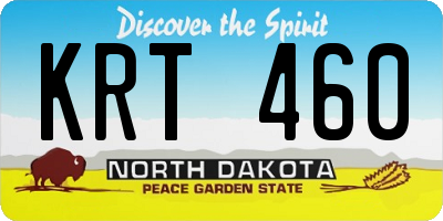 ND license plate KRT460