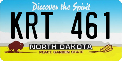 ND license plate KRT461
