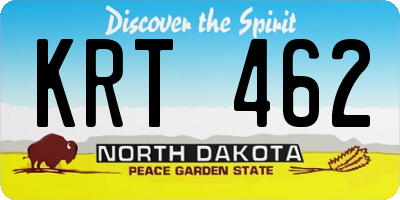 ND license plate KRT462