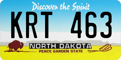 ND license plate KRT463