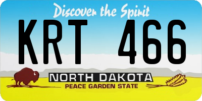 ND license plate KRT466
