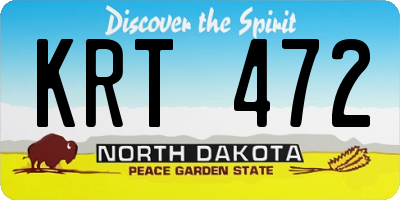 ND license plate KRT472