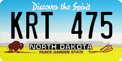 ND license plate KRT475