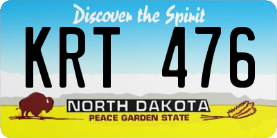 ND license plate KRT476