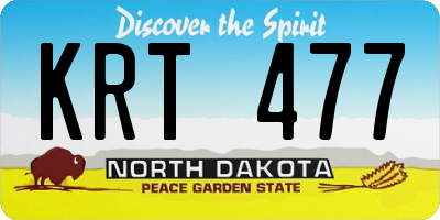 ND license plate KRT477