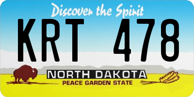 ND license plate KRT478