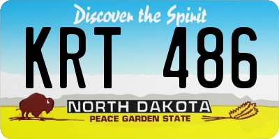 ND license plate KRT486