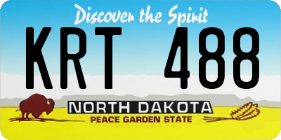 ND license plate KRT488