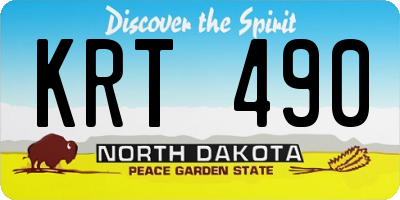 ND license plate KRT490
