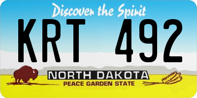 ND license plate KRT492