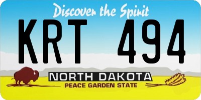 ND license plate KRT494