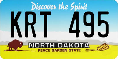 ND license plate KRT495