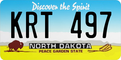 ND license plate KRT497