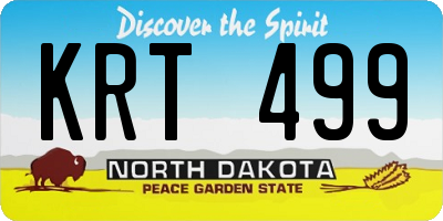 ND license plate KRT499