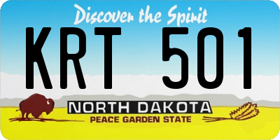 ND license plate KRT501