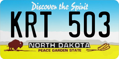 ND license plate KRT503