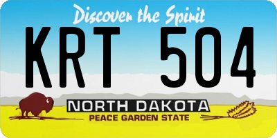 ND license plate KRT504