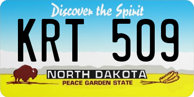 ND license plate KRT509
