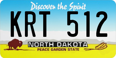 ND license plate KRT512