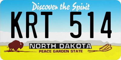 ND license plate KRT514