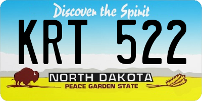 ND license plate KRT522