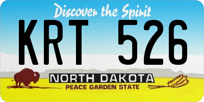 ND license plate KRT526