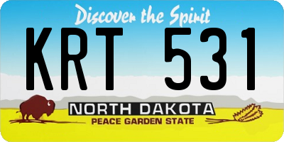 ND license plate KRT531