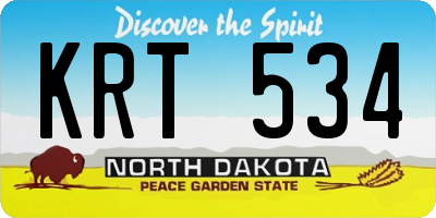 ND license plate KRT534