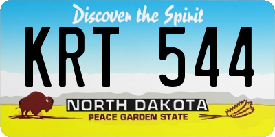 ND license plate KRT544