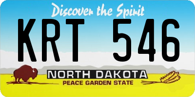ND license plate KRT546
