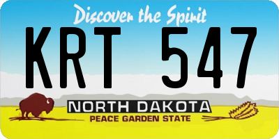 ND license plate KRT547