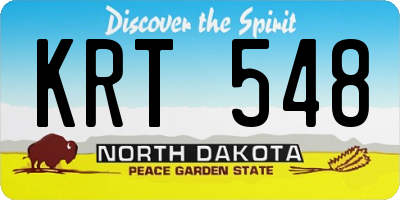 ND license plate KRT548