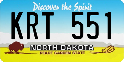 ND license plate KRT551