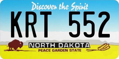 ND license plate KRT552