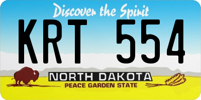 ND license plate KRT554