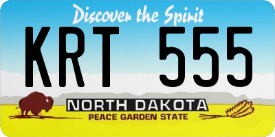ND license plate KRT555