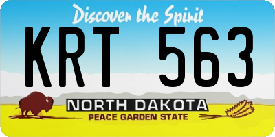 ND license plate KRT563